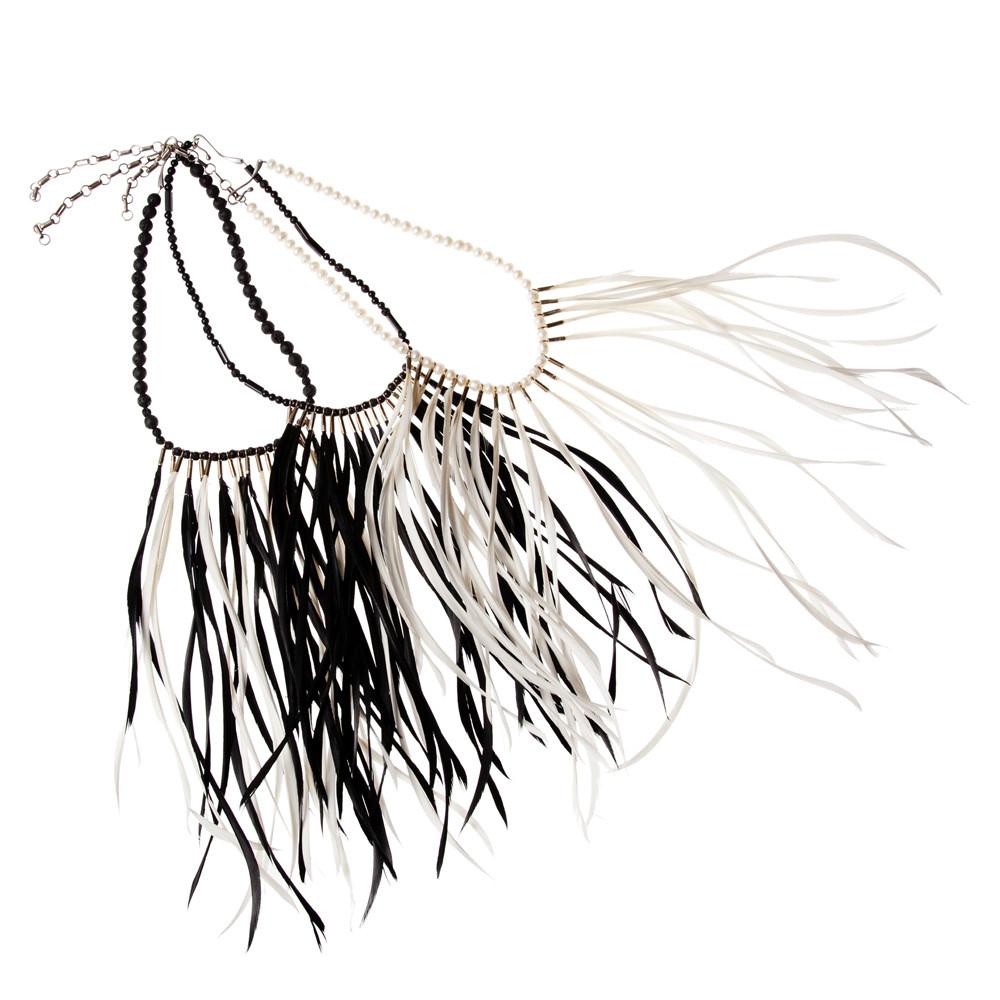 1000x1000 Black And White Feather Necklace