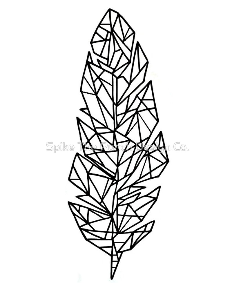 800x1000 Black And White Origami Feather By Spike The Punch Design Co