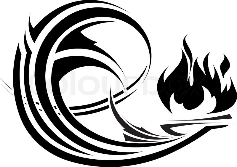 800x564 Abstract Element With Fire For Besign Or Tattoo Stock Vector
