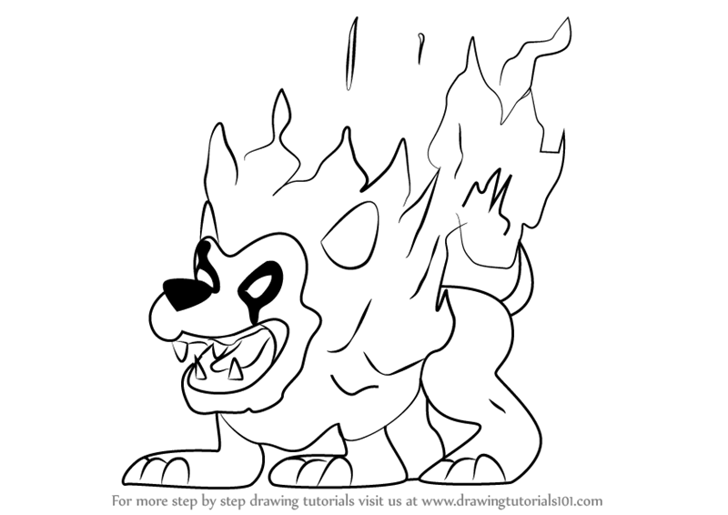 800x566 Learn How To Draw Fire Lion From Kirby (Kirby) Step By Step
