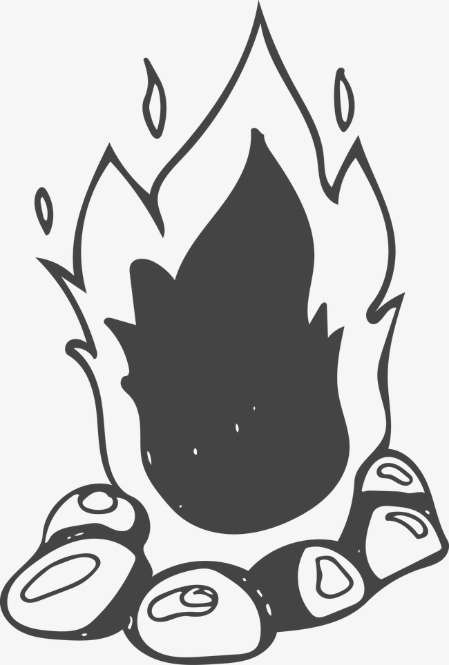650x964 Vector Fire, Stick Figure, Pencil Drawing, Black And White