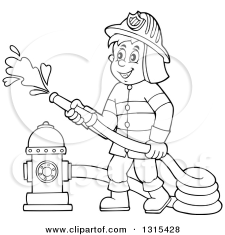 450x470 And White Firefighter Clipart