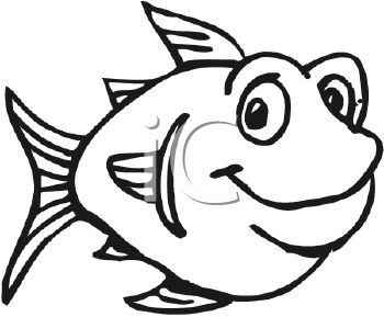 350x289 Black And White Fish Clipart