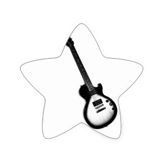 324x324 Black And White Guitar Stickers Zazzle