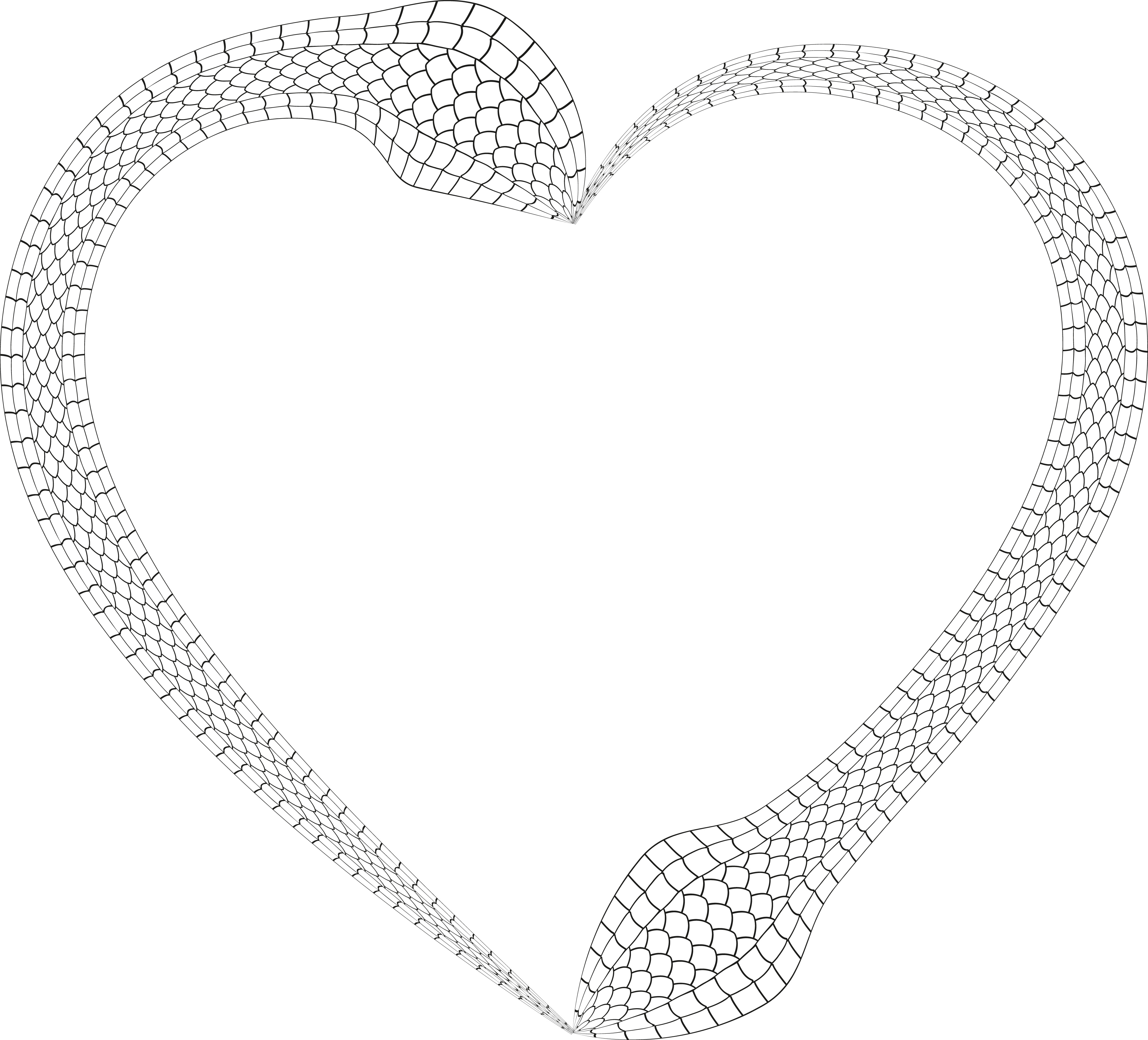 4000x3624 Clipart Of A Black And White Heart Made Of Snakes