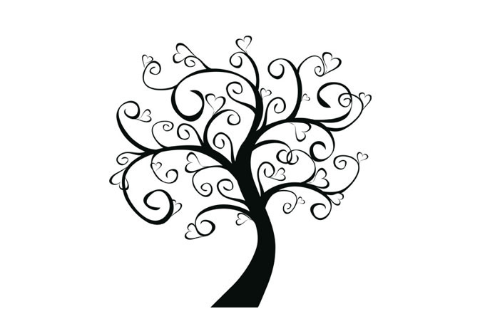 680x472 Tree Of Hearts Wall Decal