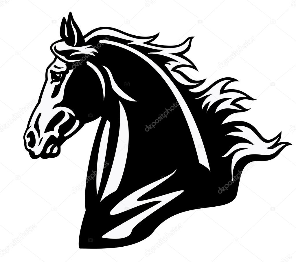 1023x904 Horse Head Black And White Profile Stock Vector Insima