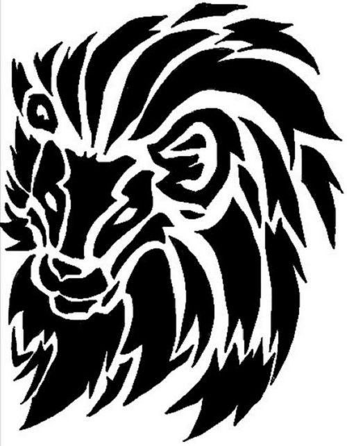 Black And White Lion Drawing