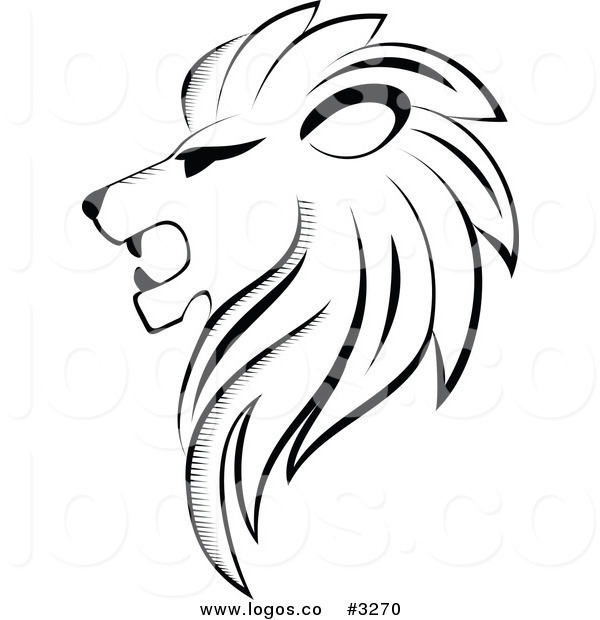 600x620 Royalty Free Vector Of A Black And White Lion Head Logo By Vector