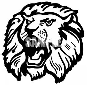 300x294 Art Image A Roaring Lion In Black And White