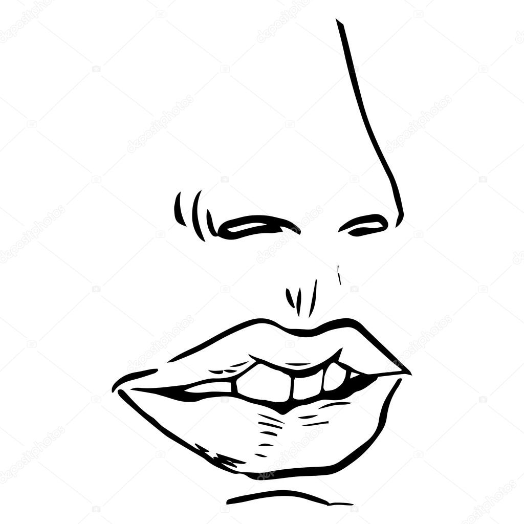 1024x1024 Fashion Vector Hand Drawn Female Lips Stock Vector Takhmet