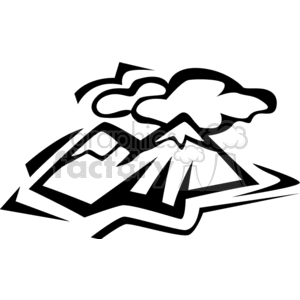 300x300 Royalty Free Black And White Mountains With Hovering Clouds 150917