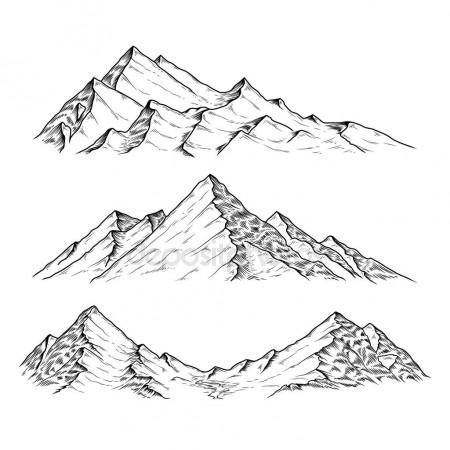 450x450 Hand Drawn Illustration The Mountains Stock Photo Vectorpocket