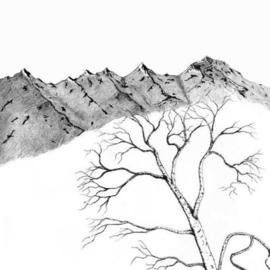 270x270 James Parker Artwork Black And White Mountains Original Drawing