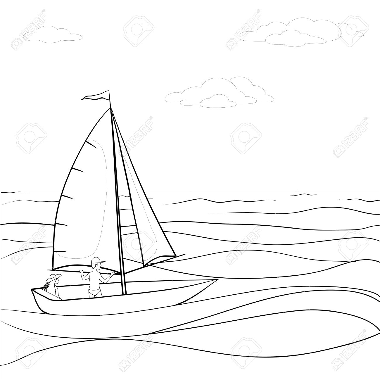 1300x1300 Sea Clipart Black And White