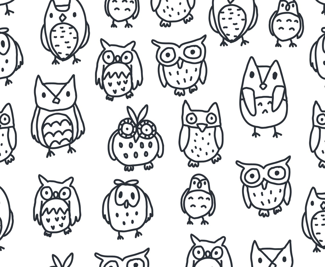 1136x936 Black And White Owl Pattern Vector Vector Art Amp Graphics
