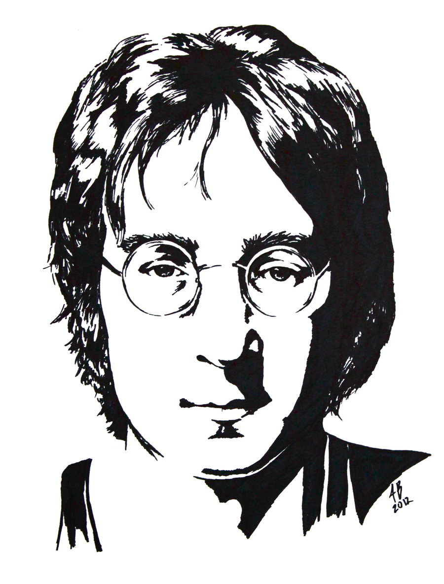 900x1185 John Lennon Black And White Study By Audgeon58