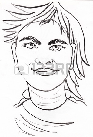 307x450 Pencil Drawing Of Mountains Sketch Stock Photo, Picture