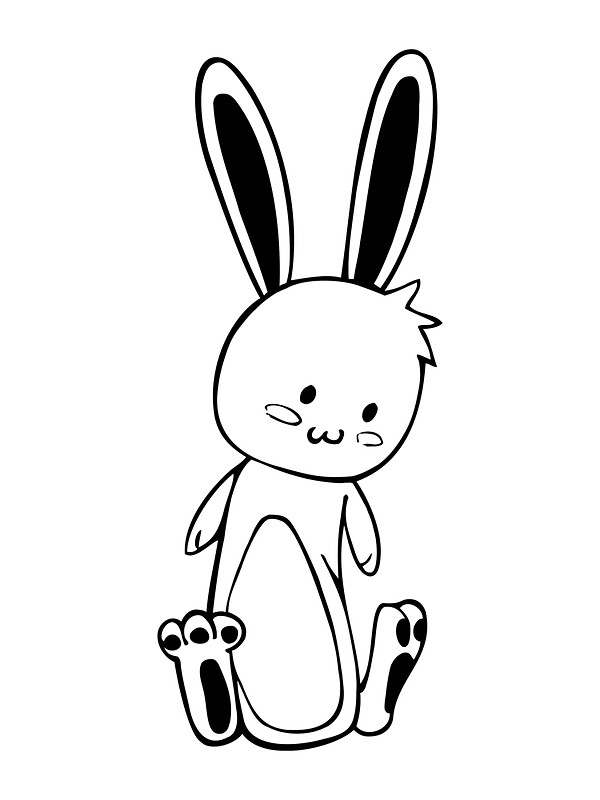 600x800 Black And White Rabbit Stickers By Mevv Redbubble