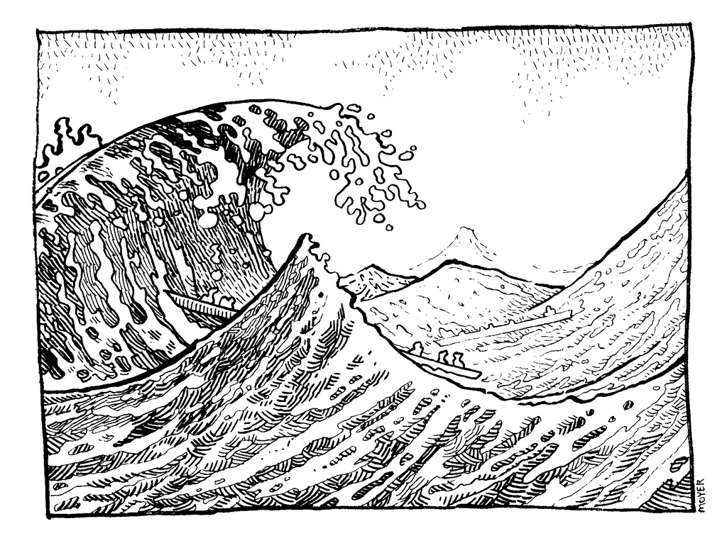 1024x773 The Wave Drawing Art Classics From Memory. Here'S
