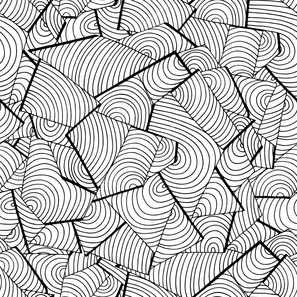 1024x1024 Abstract Black And White Wave Pattern, Geometric Background