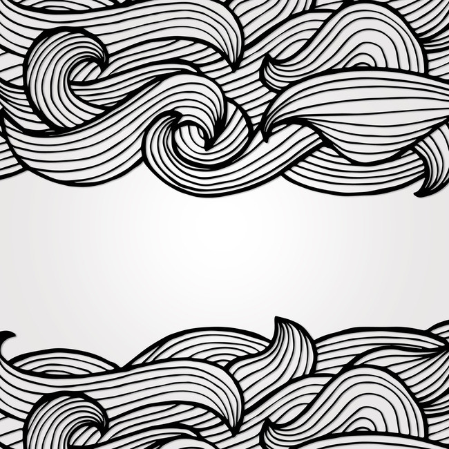 650x650 Black And White Waves Background Material, Black And White, Poster