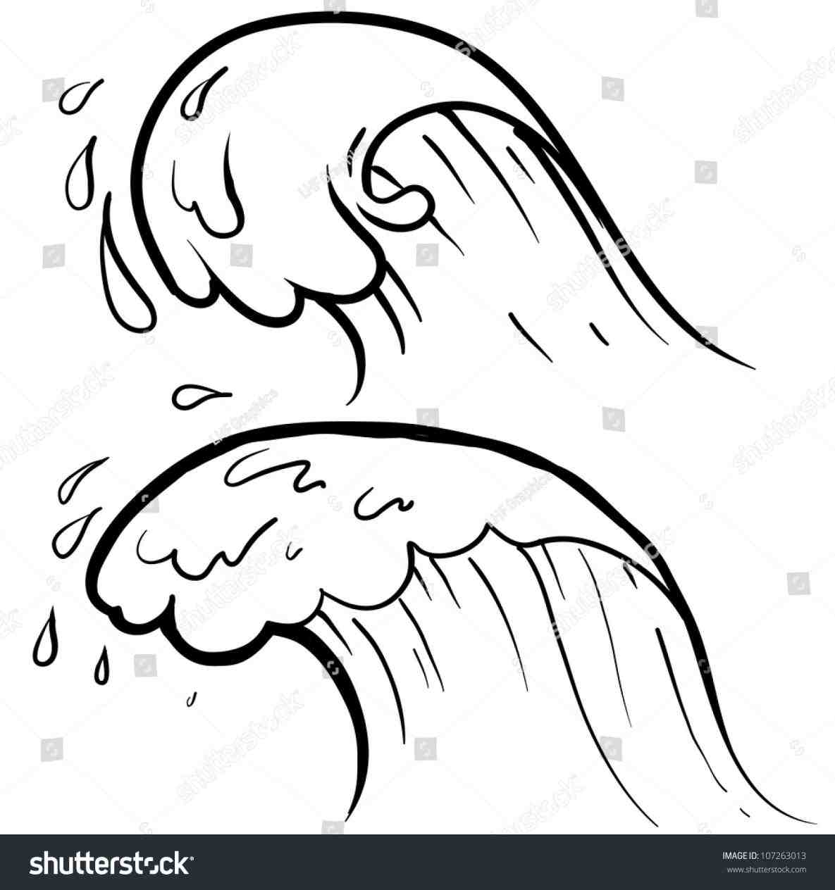 1185x1264 Ocean Wave Drawing Black And White