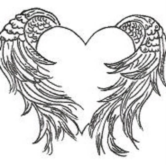 580x577 Heart And Angel Wings Tattoo Angel Wings And Tattoo