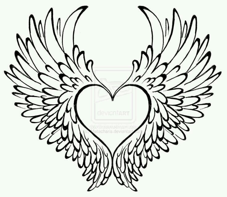 736x637 Heart Has Wings Painting Tattoo, Angel And Tatting