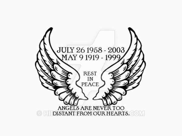 600x450 Angel Wings Memorial Tattoo Designs Memorial Black Angel Wings