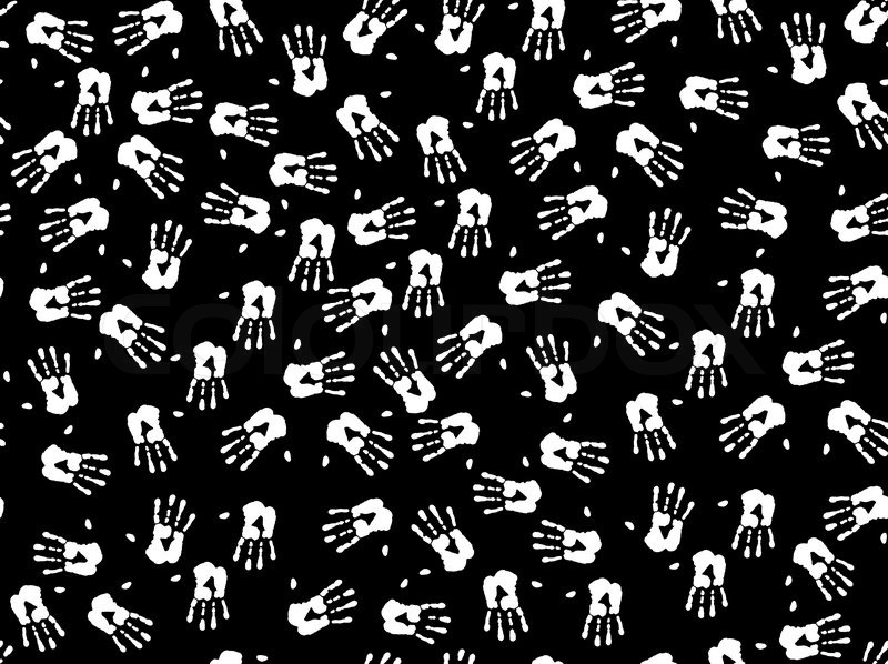 800x598 Seamless Illustration Of White Hand Print Over The Black