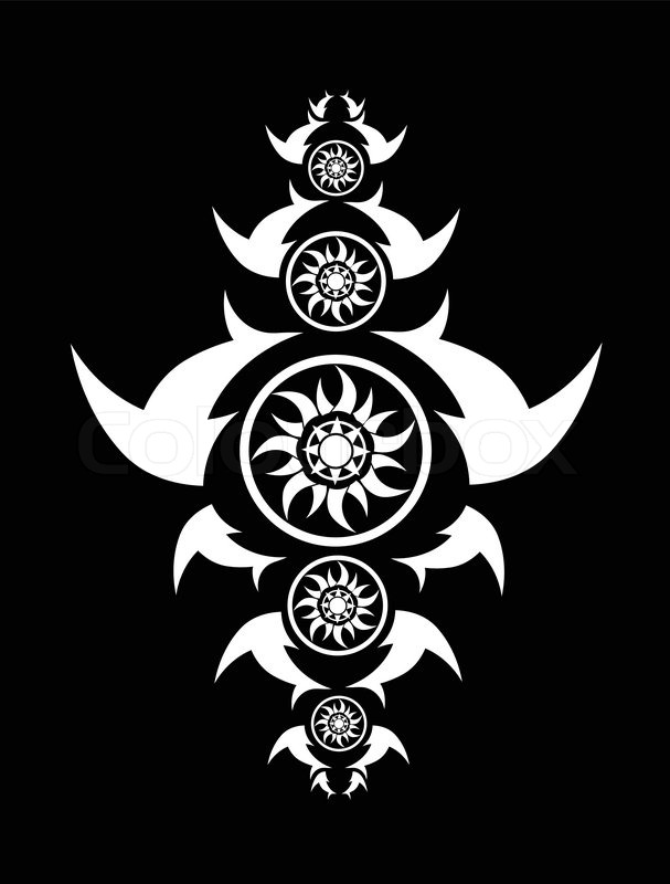 607x800 Tribal Design On Black Background Stock Vector Colourbox