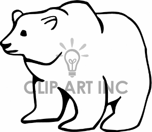 300x262 Black And White Line Art Outline Of Bear Engelse Woordeskat