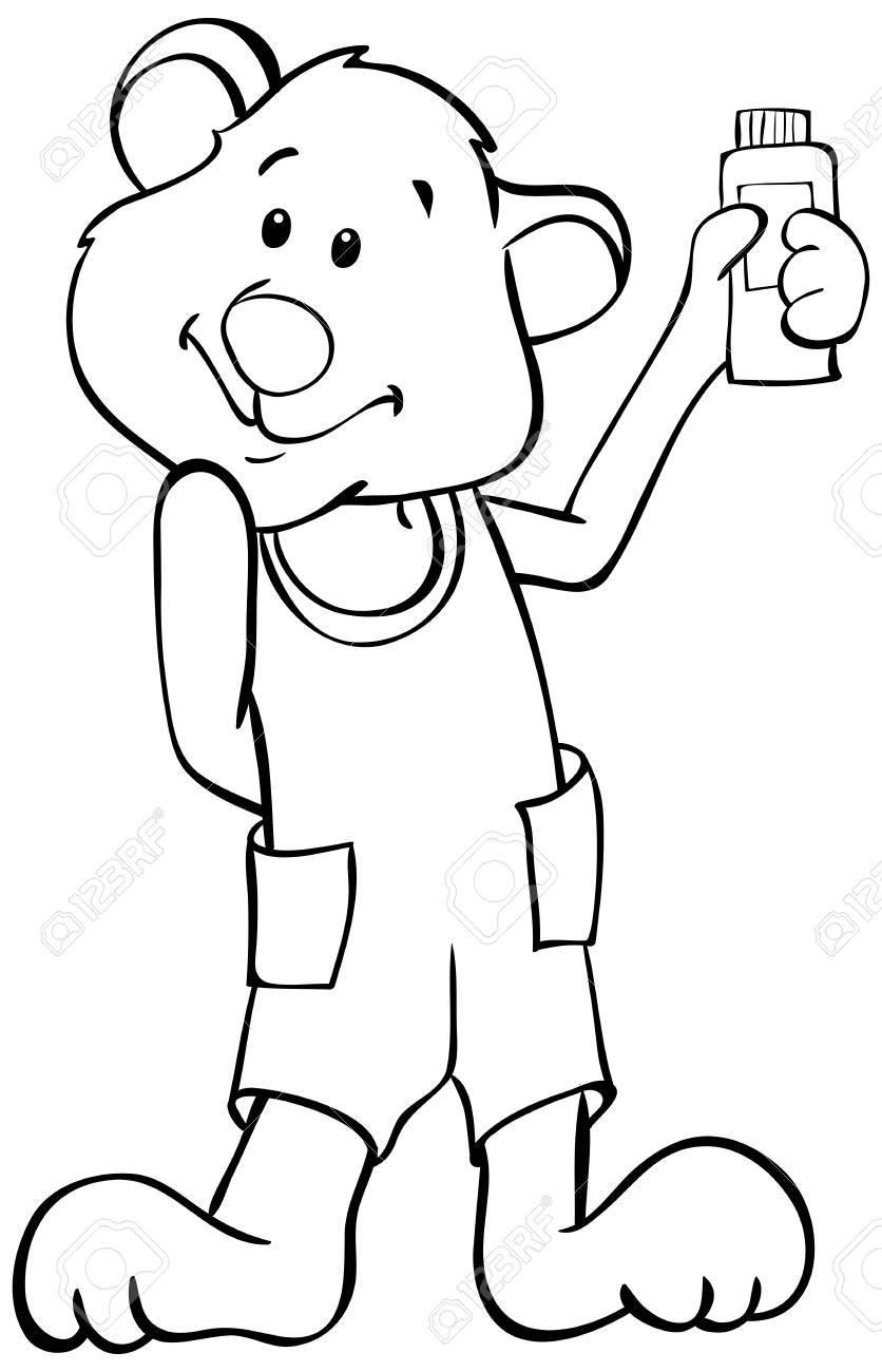 836x1300 Outline Funny Bear Royalty Free Cliparts, Vectors, And Stock
