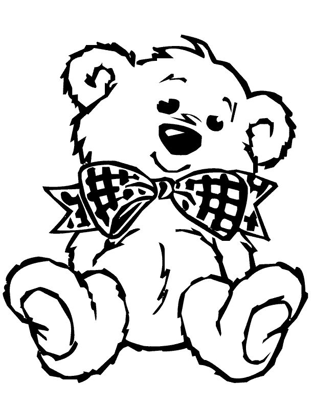 612x792 Line Drawing Teddy Bear