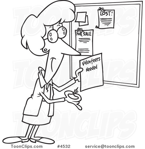 581x600 Cartoon Blacknd White Line Drawing Of Lady Posting