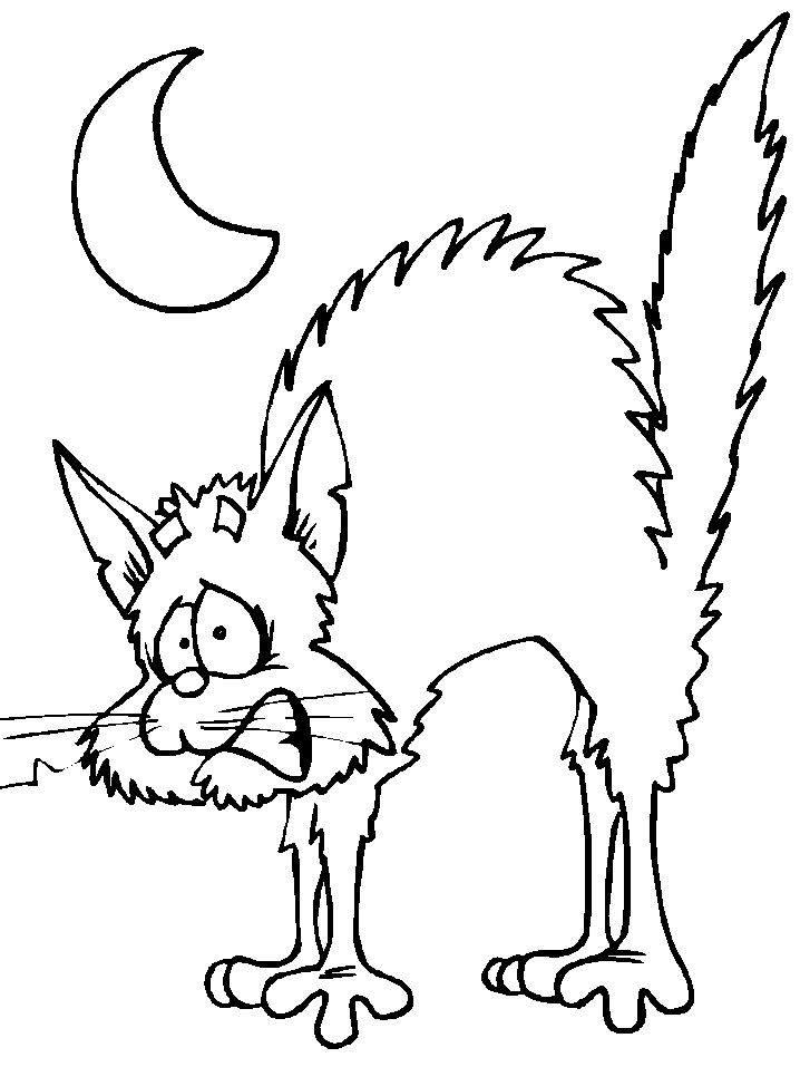 718x957 Black Cat Halloween Coloring Pages For Kids Free Printable