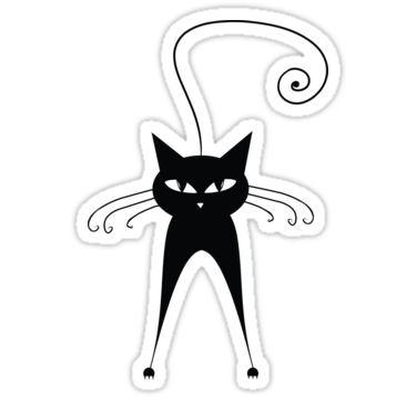 375x360 Black Cat Silhouette Stickers By Kudryashka Redbubble