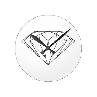 324x324 Black Diamond Jewel Wall Clocks Zazzle