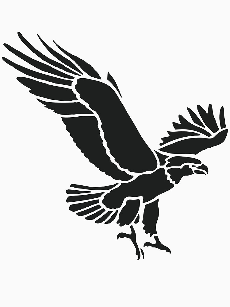 750x1000 Black And White Flaying Eagle Drawing Unisex T Shirt By Artonwear