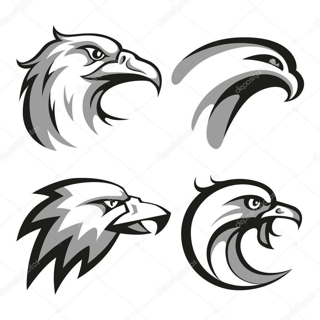 1024x1024 Black Eagle Head Logos Stock Vector Mikado767
