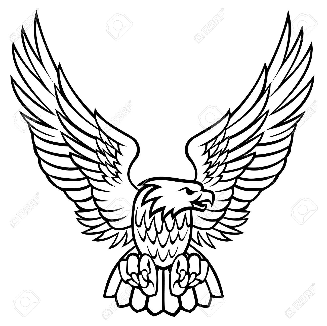 1300x1298 Eagle Wings Spread Clipart Black And White