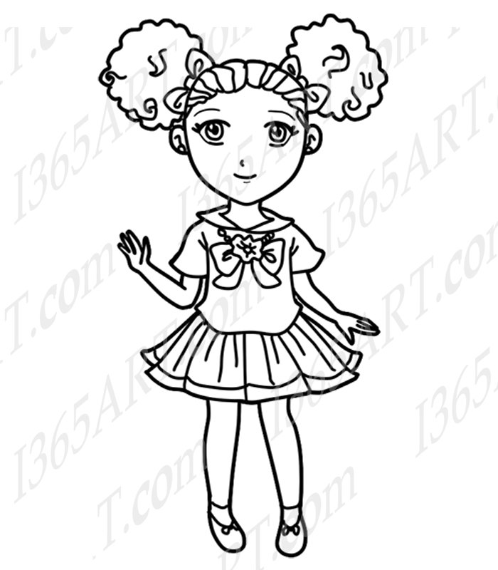 700x800 50% Off African American Girl Clipart, Black Girl, Afro Puffs
