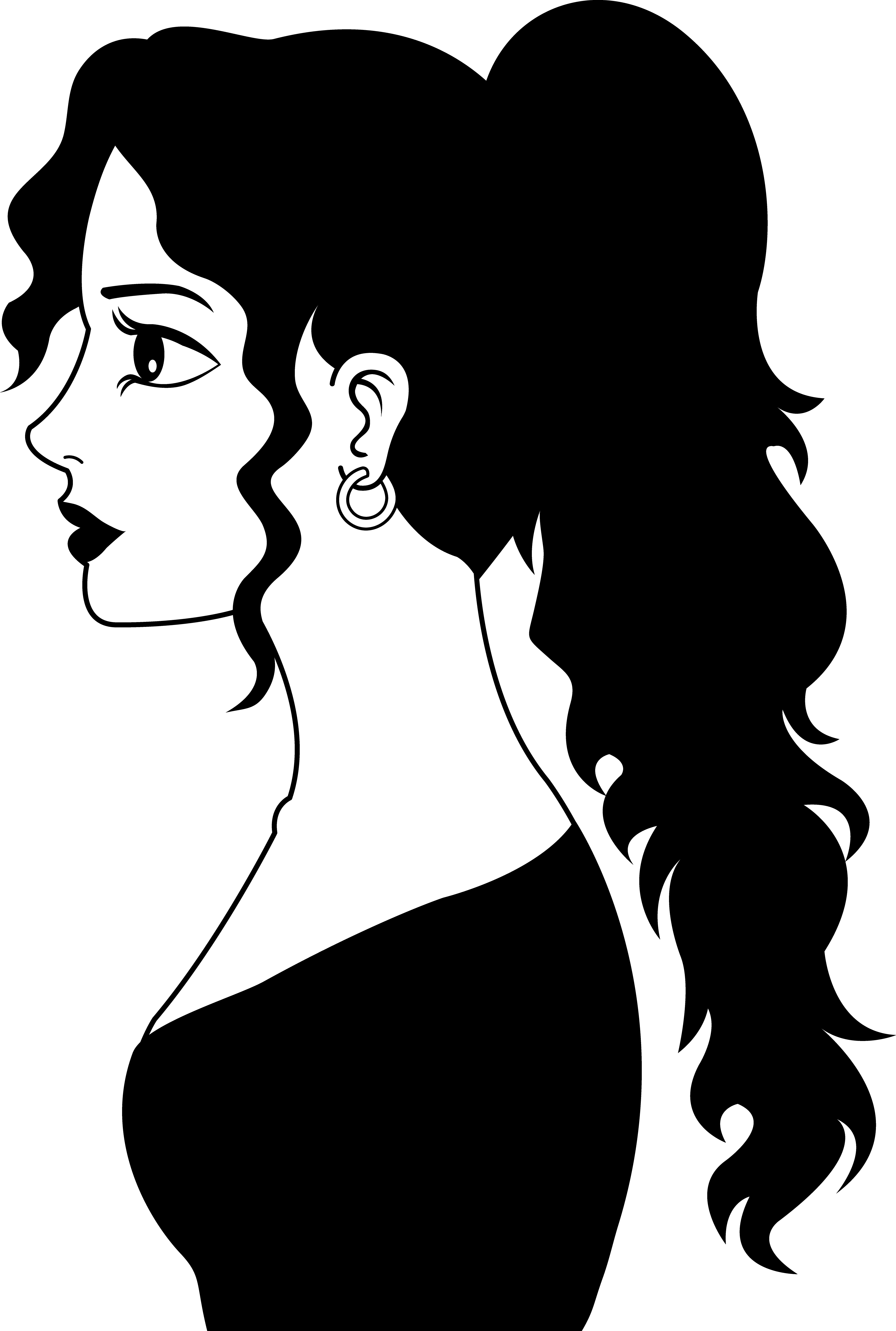 3750x5567 Profile Of A Woman In Black And White