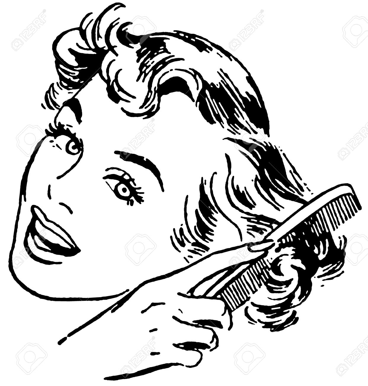 1242x1300 Combing Hair Clipart Black And White 1 Clipart Station