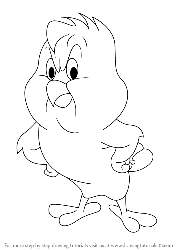 598x844 Learn How To Draw Henery Hawk From Looney Tunes (Looney Tunes