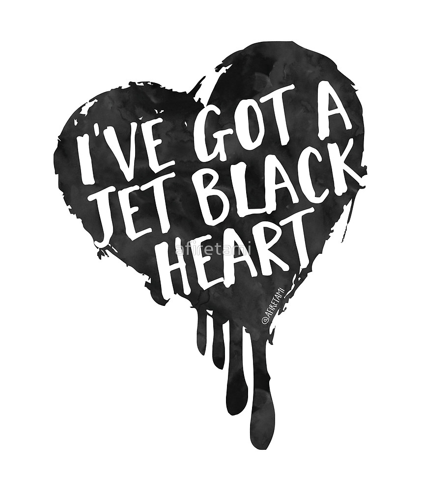 857x1000 Jet Black Heart Unisex T Shirt By Afiretami Redbubble