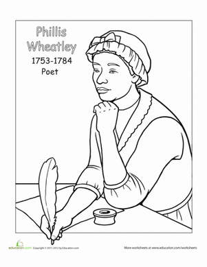 301x389 Phillis Wheatley Coloring Page Black History Month, Black