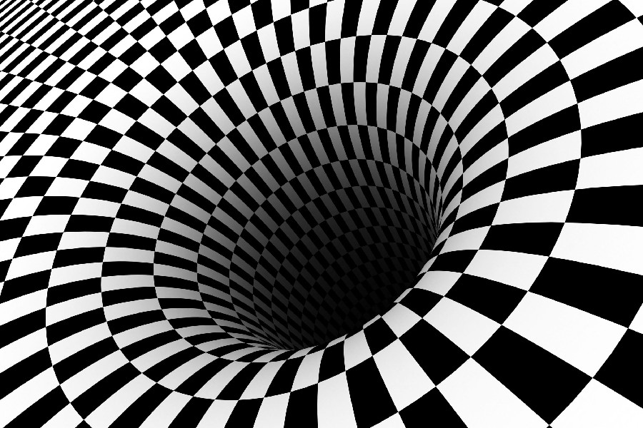 900x600 Diy Frame Black Hole Checkered Vortex Optical Illusions Cloth Silk