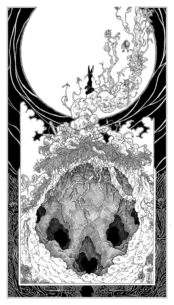 584x1024 Watership Down (Ink Drawing) Black Dragon Press